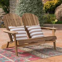 Malibu Outdoor Wood Adirondack Loveseat by Christopher Knight Home