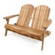 Malibu Outdoor Wood Adirondack Loveseat by Christopher Knight Home - Thumbnail 2