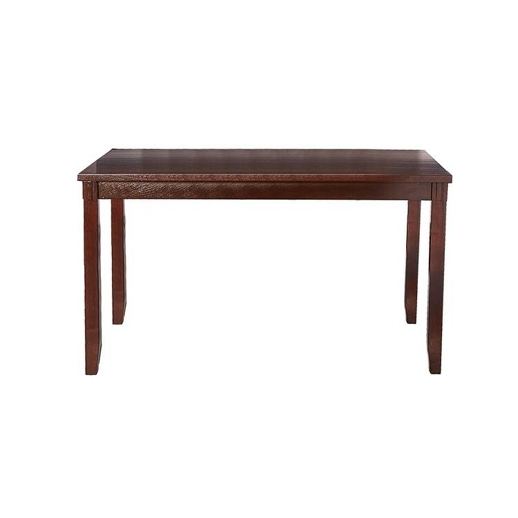 Rubber Wood 6 Pieces Dining Set In Espresso Brown