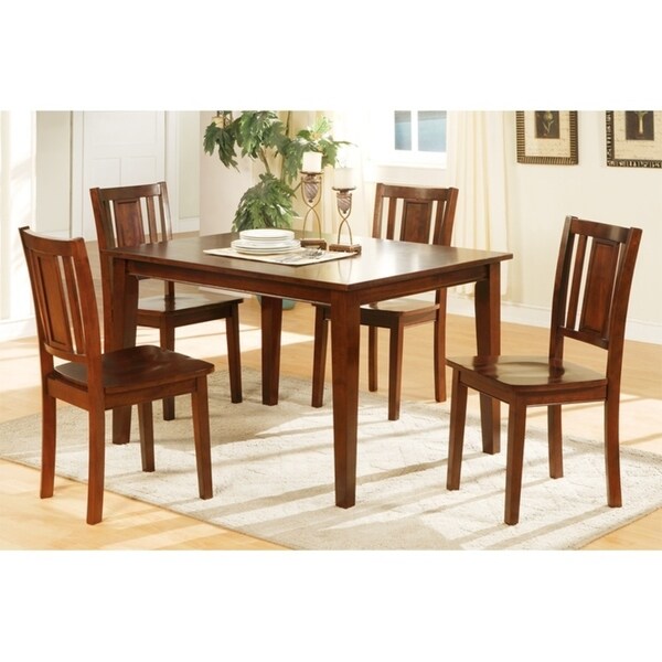 Decorous Rubber Wood 5 Pieces Dining Set In Brown - Overstock - 20714842