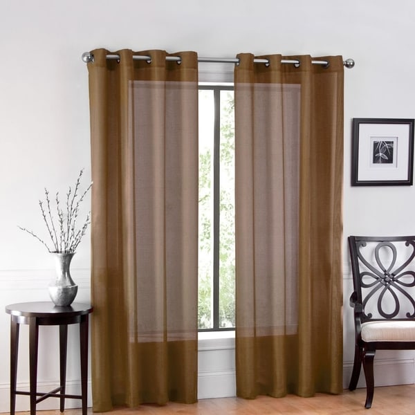 One Luxurious Sheer Grommet Curtain Panels 54 X 84 Chocolate Cake One Luxurious Sheer Grommet Curtain Panels 54 X 84 Chocolate Cake Free Shipping On Orders Over 45 26542665