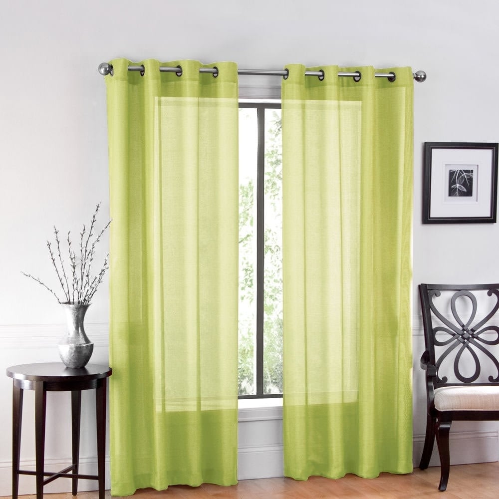 One Luxurious Sheer Grommet Curtain Panels 54 X 84 Avocado Details About One Luxurious Sheer Grommet Curtain Panels 54 X 84 Avocado