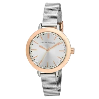Laura Ashley Ladies Two Toned Rose Gold Mesh Watch