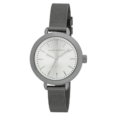 Laura Ashley Black Gunmetal Mesh Watch