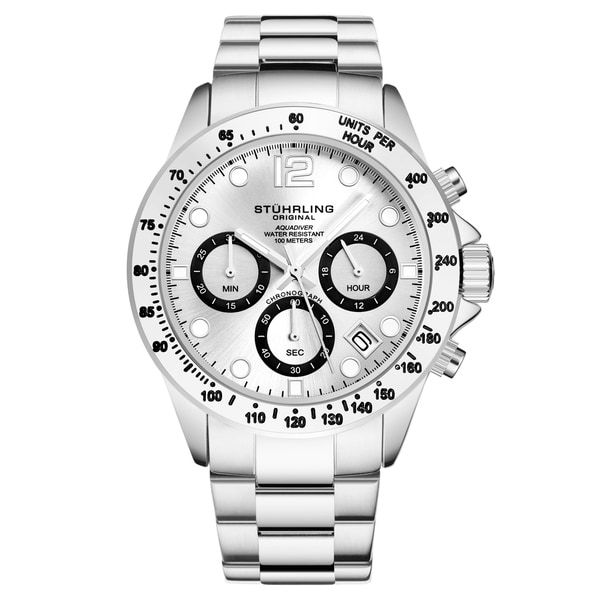 stuhrling men's stainless steel chronograph watch