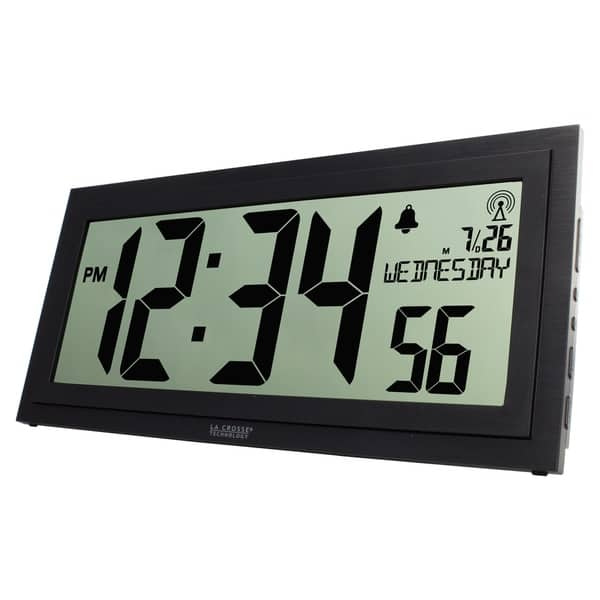 La Crosse Technology Atomic Digital Wall Clock with Indoor Temperature & Humidity