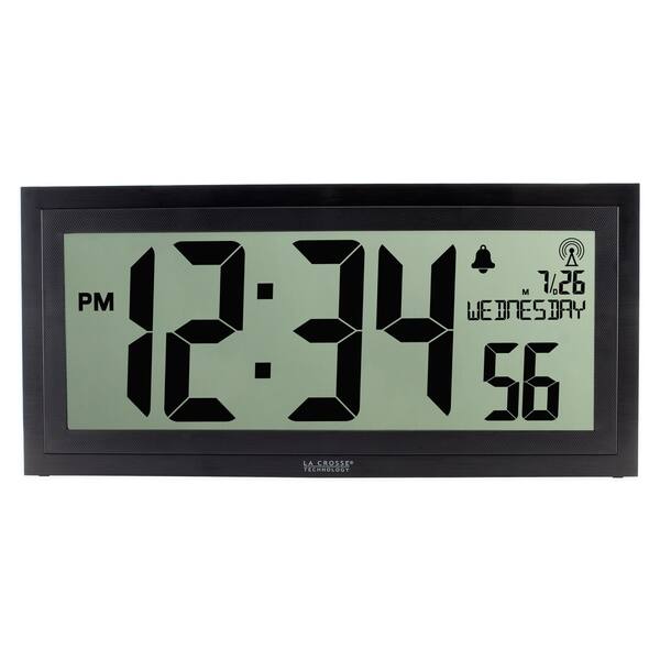 La Crosse Technology Atomic Digital Wall Clock with Indoor Temperature & Humidity