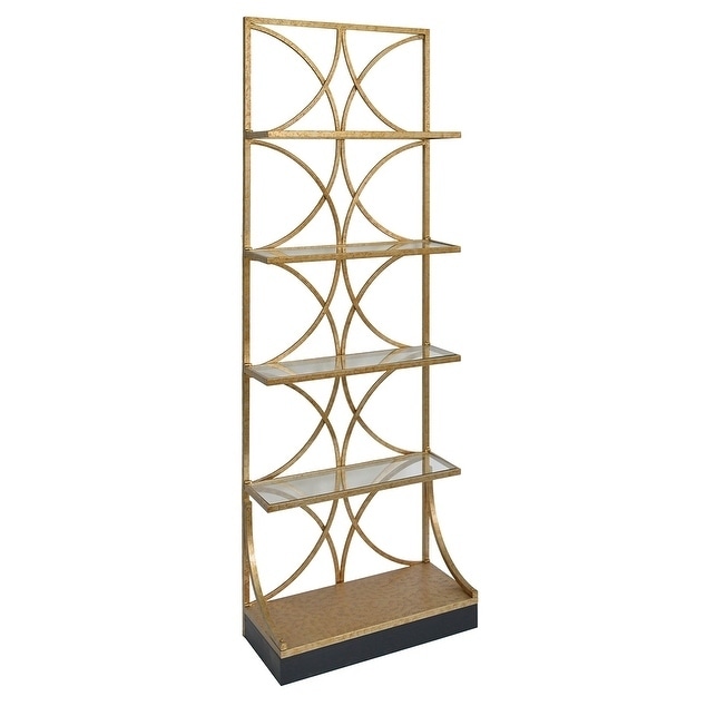 Shop Melrose Gold And Glass 4 Tier Etagere Overstock 20715979