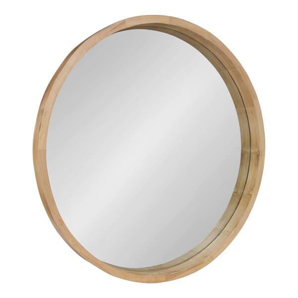 Shop Hutton Round Decorative Wood Frame Wall Mirror Overstock