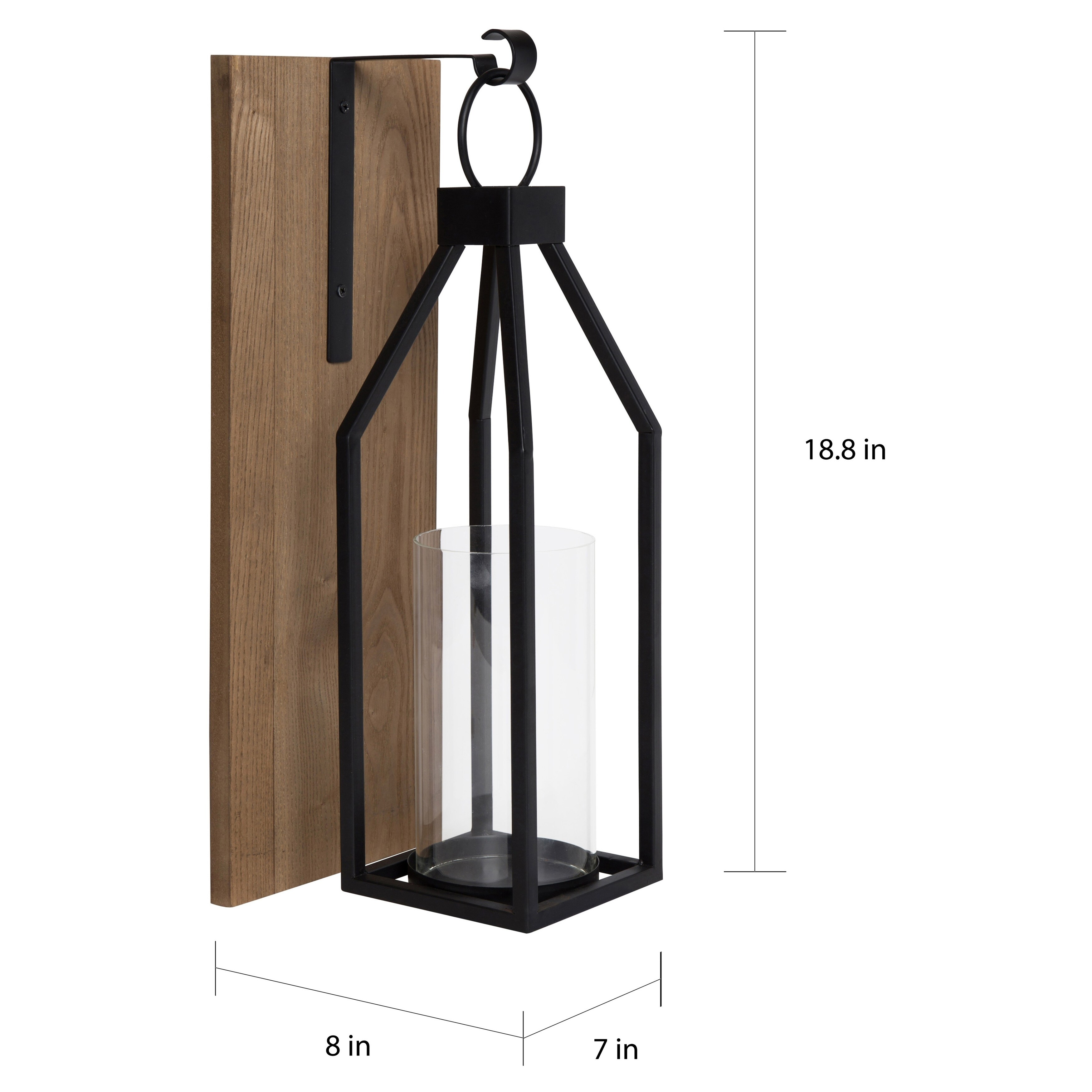 Shop Kate And Laurel Oakly Wood And Metal Wall Sconce Candle