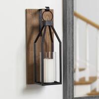 Kate and Laurel - Oakly Wood and Metal Wall Sconce Candle Holder