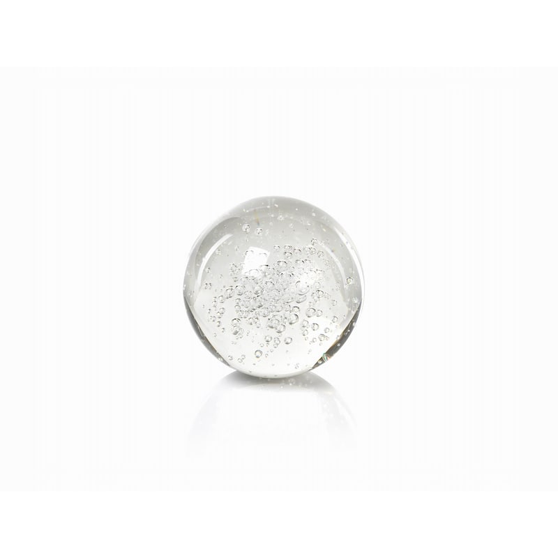 4" Crystal Decorative Ball, Bubbles Design (Set of 2)