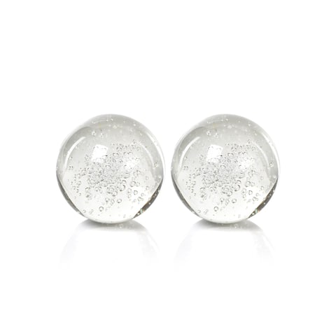 4" Crystal Decorative Ball, Bubbles Design (Set of 2)