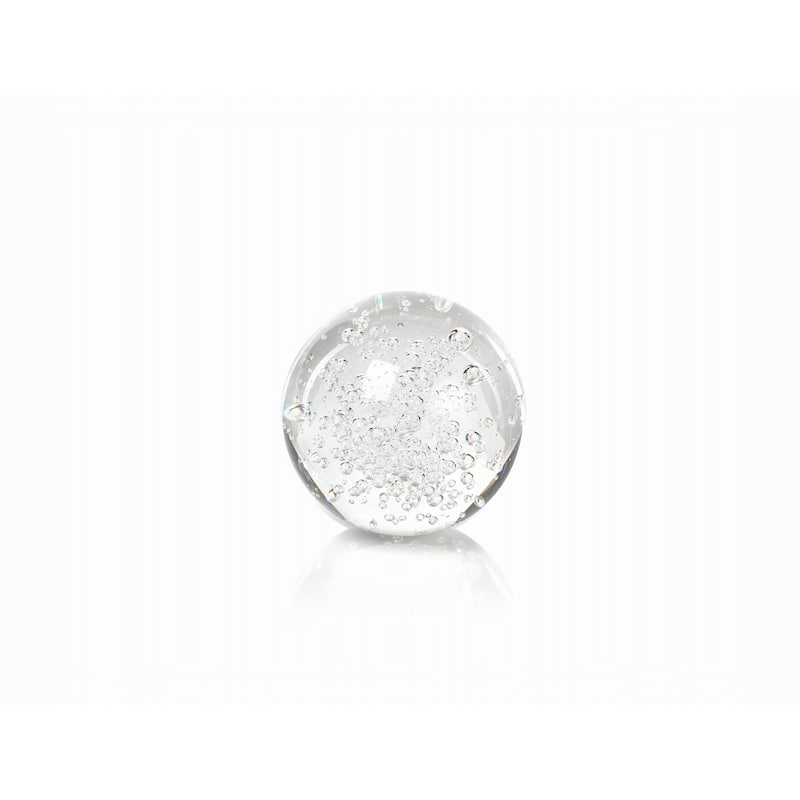 3.5" Crystal Decorative Ball, Bubbles Design (Set of 2)
