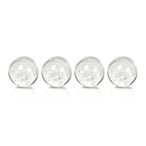 3" Crystal Decorative Ball, Bubbles Design (Set of 4)
