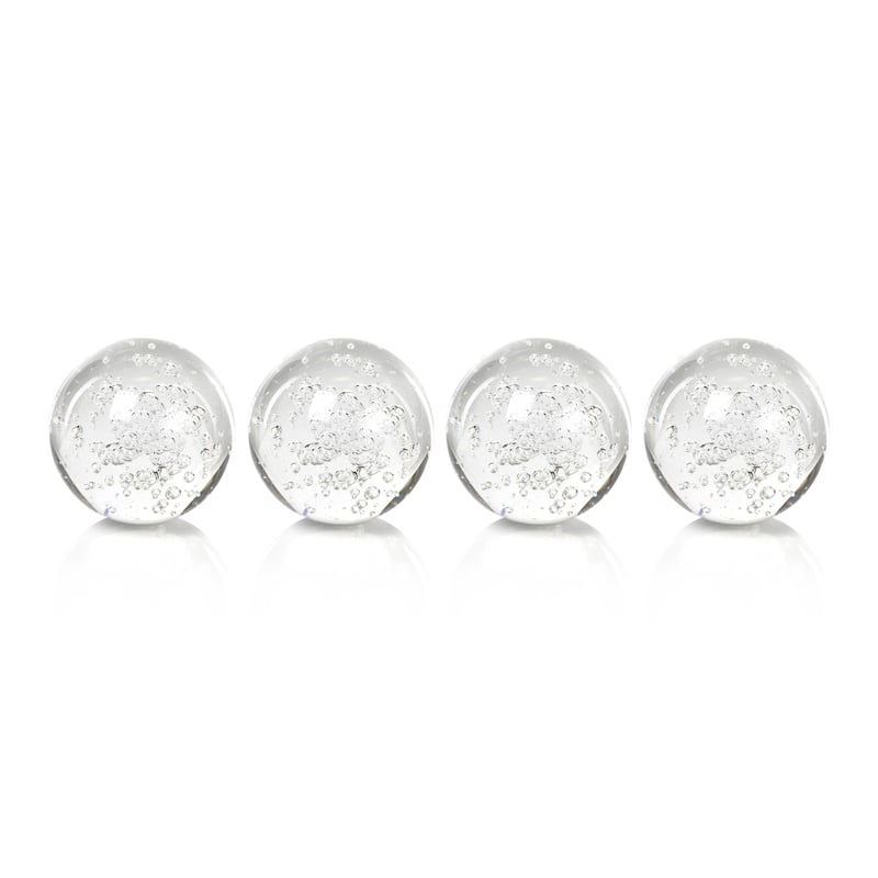 3" Crystal Decorative Ball, Bubbles Design (Set of 4)