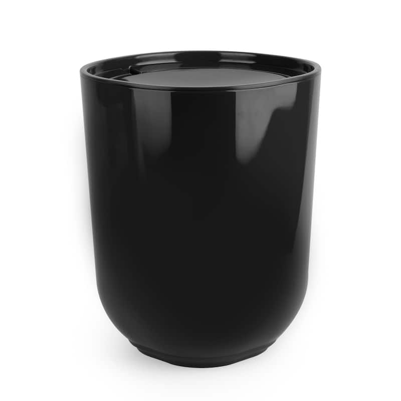 Umbra Step Waste Can with Lid - Black