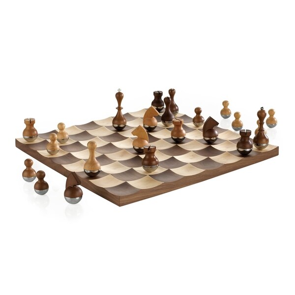 Umbra Wobble Walnut Chess Set