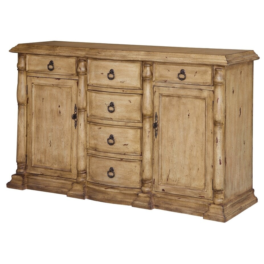 Crestview Collection Aberdeen Brown MDF Wood 6-drawer 2-door Sideboard