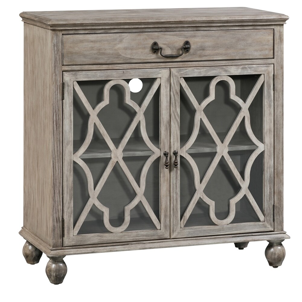Crestview Collection Hawthorne Estate Coventry Ash Pin 1-drawer 2-door Fretwork Sideboard - 40"H x 38"D x 18"W (40"H x 38"D x 18"W)