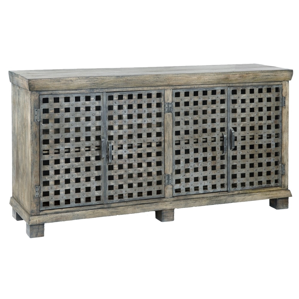 Crestview Collection Bengal Manor Rubbed Black Patina Mango Wood Sideboard
