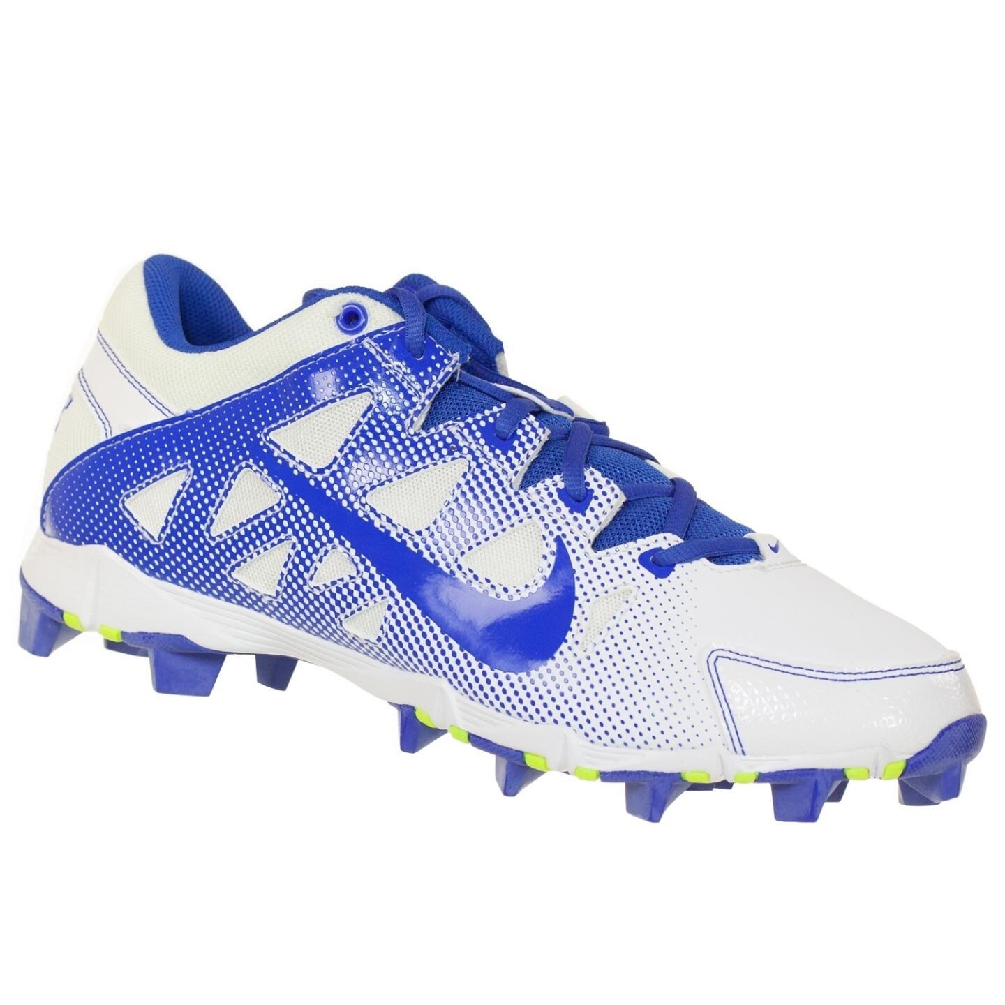 blue and white softball cleats