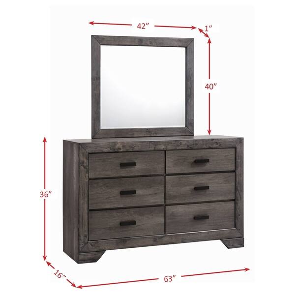 Picket House Greyson Grey Wood 6-drawer Dresser and Mirror Set - Bed ...