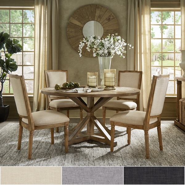 Shop Deana Round Dining Set with Ornate Back Chairs by iNSPIRE Q ...