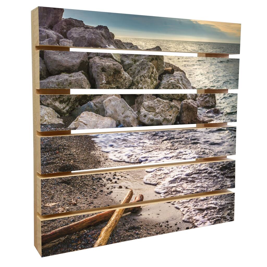 ArtWall Mike Beach 'Euclid III' Wood Pallet Art