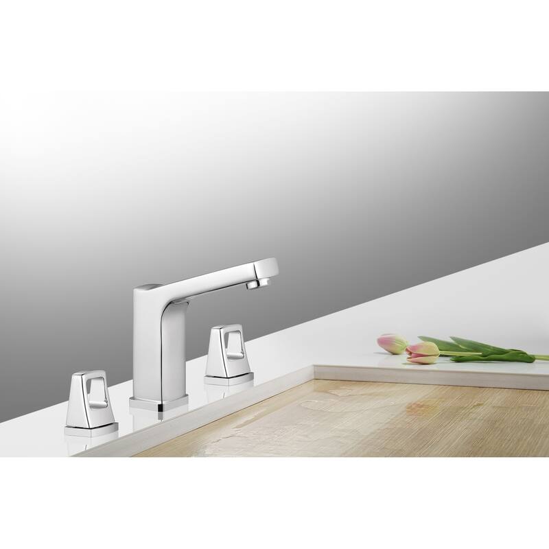 8 in. Widespread 2-Handle Bathroom Faucet with Push Down Pop-Up Drain in Chrome