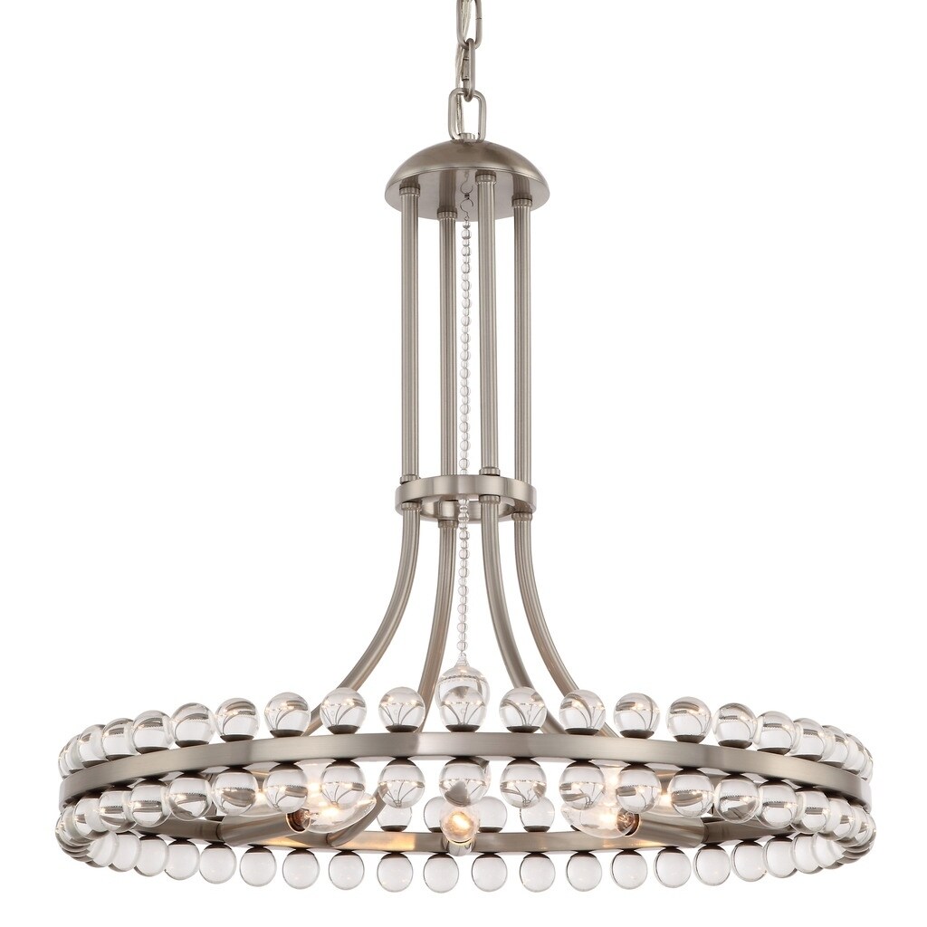 Clover 8-light Brushed Nickel Chandelier - Chandeliers For Bedrooms by Overstock.com