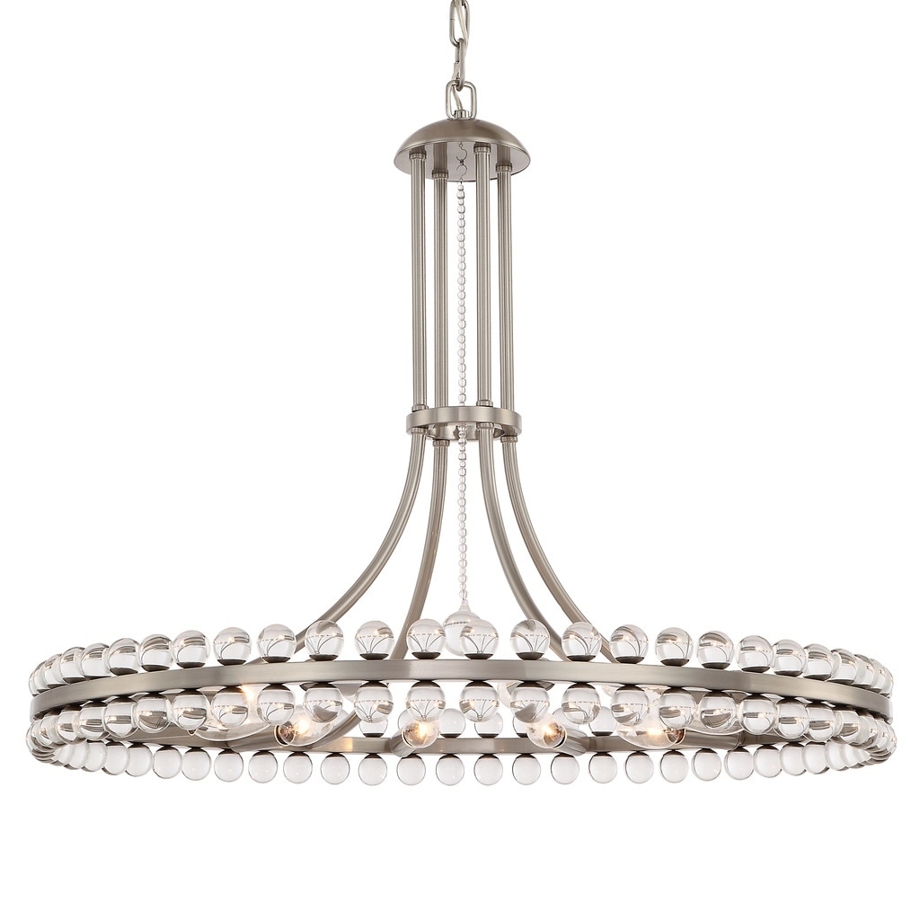 Crystorama Clover Collection 12-light Brushed Nickel Chandelier - Chandeliers For Bedrooms by Overstock.com