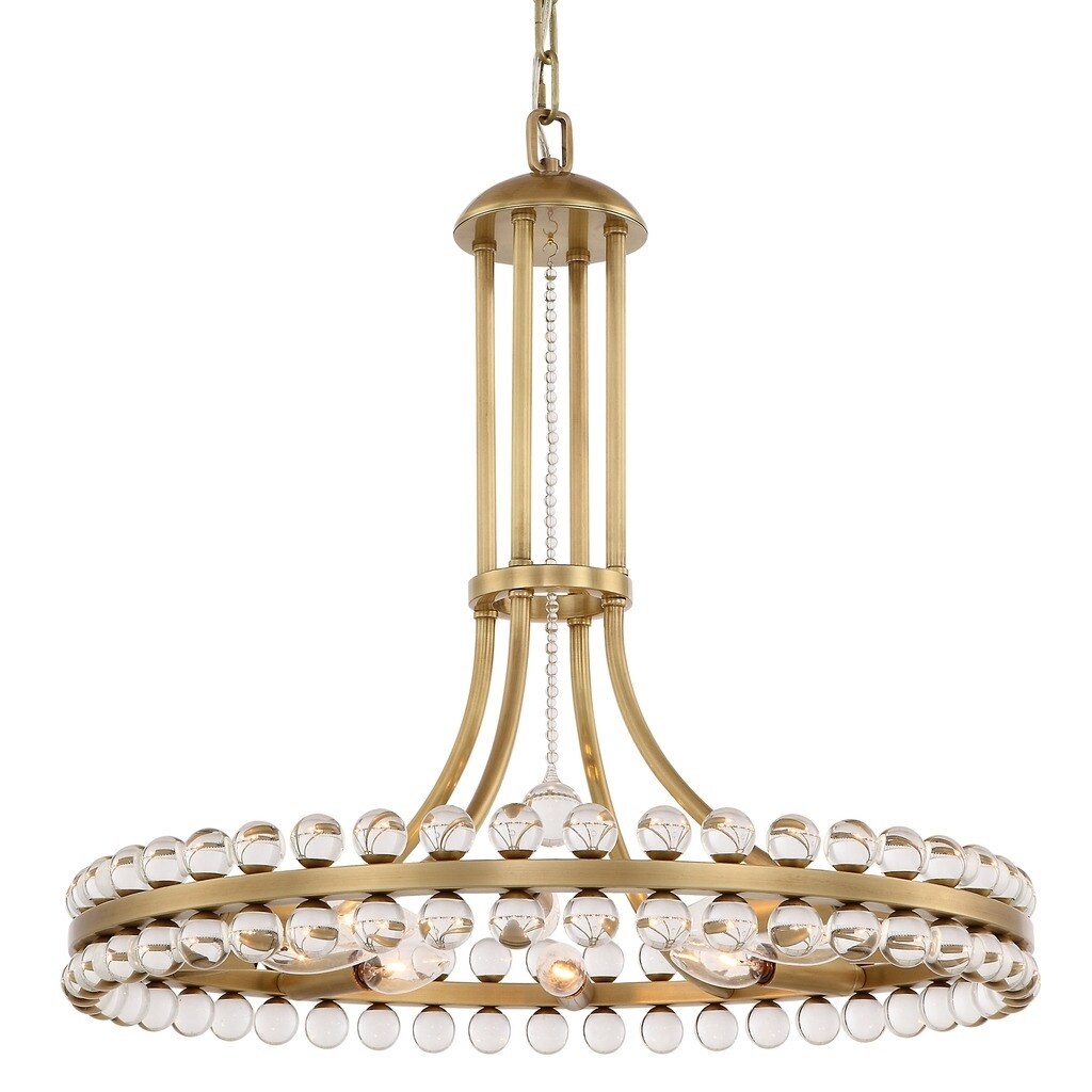 Clover 8-light Aged Brass Chandelier - Chandeliers For Bedrooms by Overstock.com