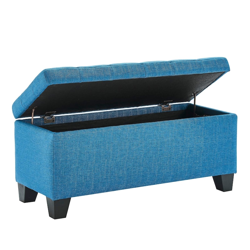 Lila-Fabric Storage Ottoman