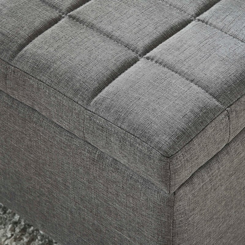 Lila-Fabric Storage Ottoman