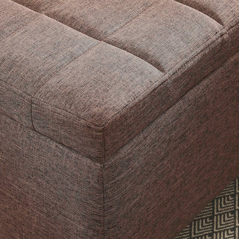 Lila-Fabric Storage Ottoman