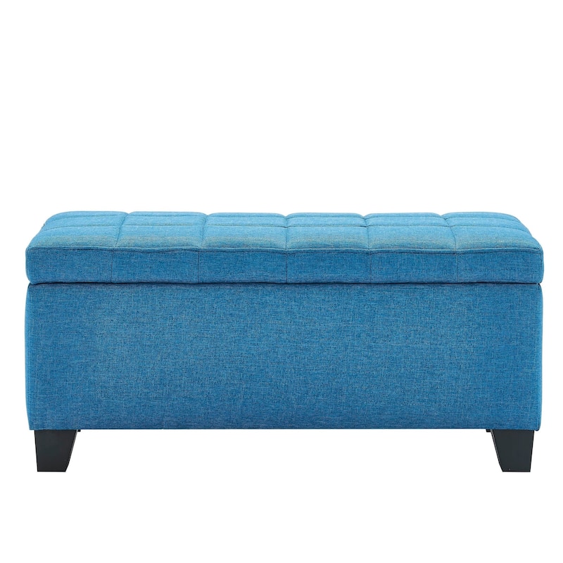 Lila-Fabric Storage Ottoman