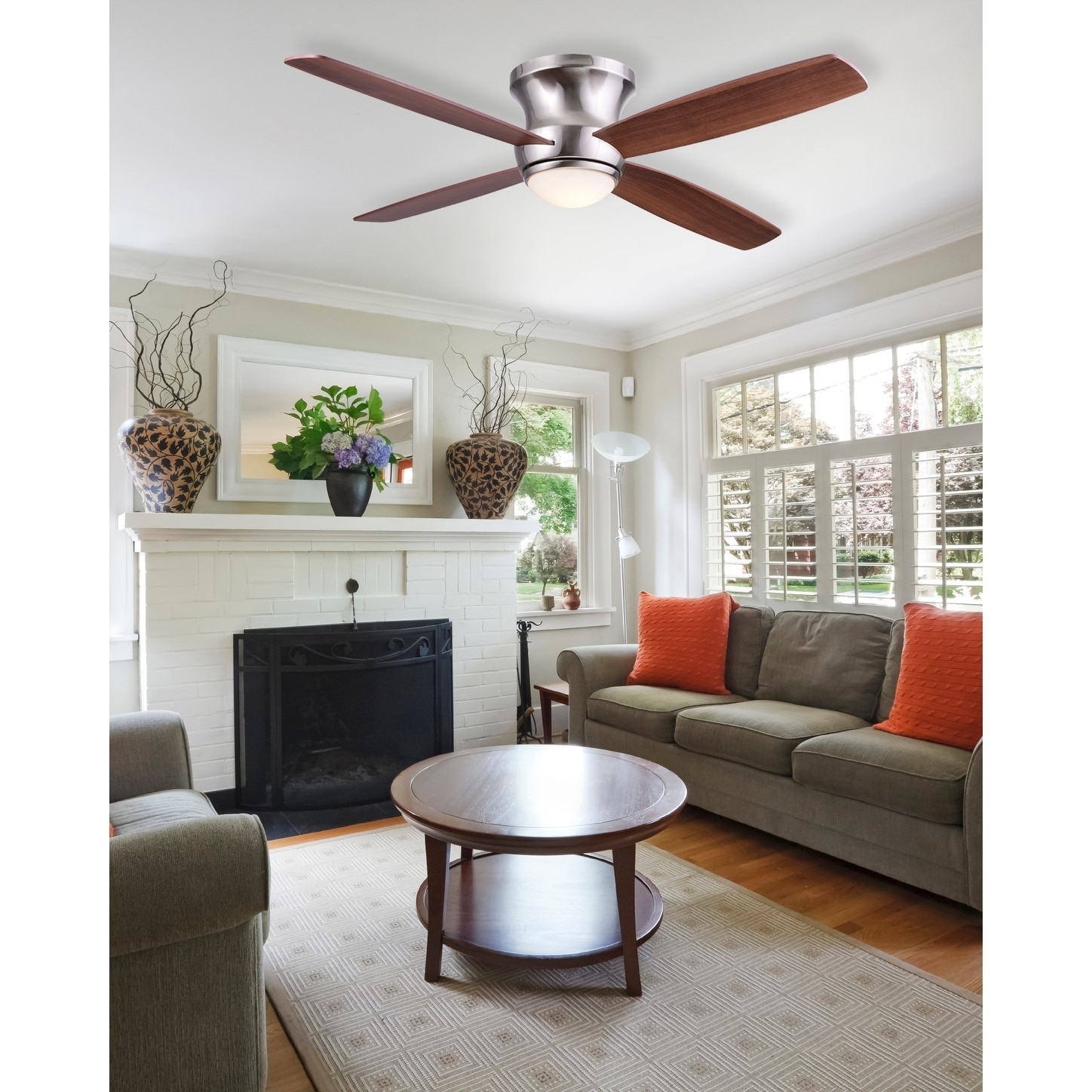 Shop Zorion Flush Mount Ceiling Fan With Led And Remote Control