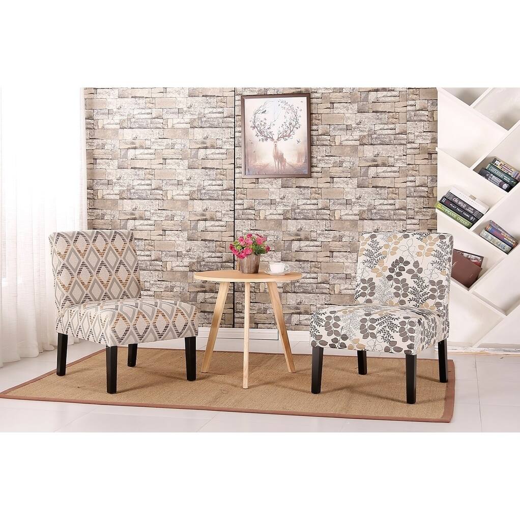 Apollo Diamond/Daphne Leaf Pattern Slipper Chair, 7AM Collection by Ocean Bridge