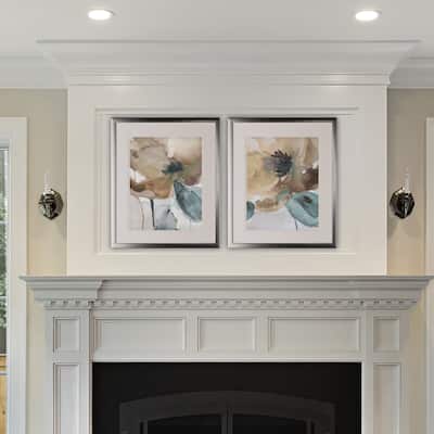 Watercolor Poppy -2 Piece Set - Silver Frame