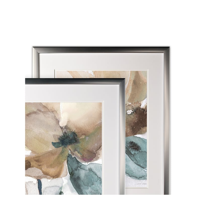 Watercolor Poppy -2 Piece Set - Silver Frame