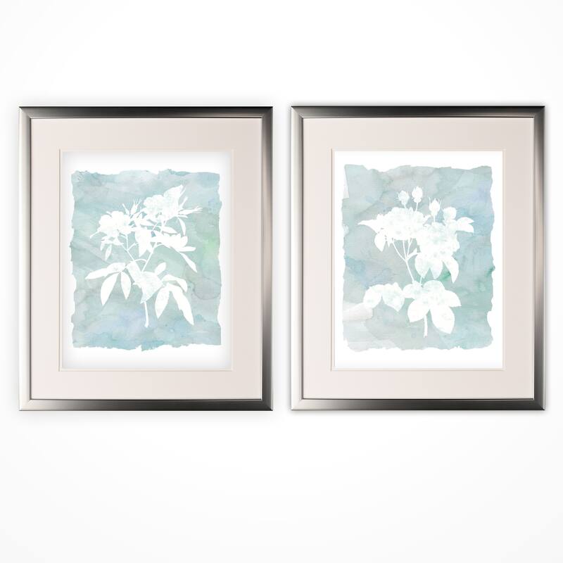 Silhouette Botanical II -2 Piece Set - Silver Frame