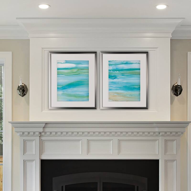 Coastal Abstract -2 Piece Set - Silver Frame