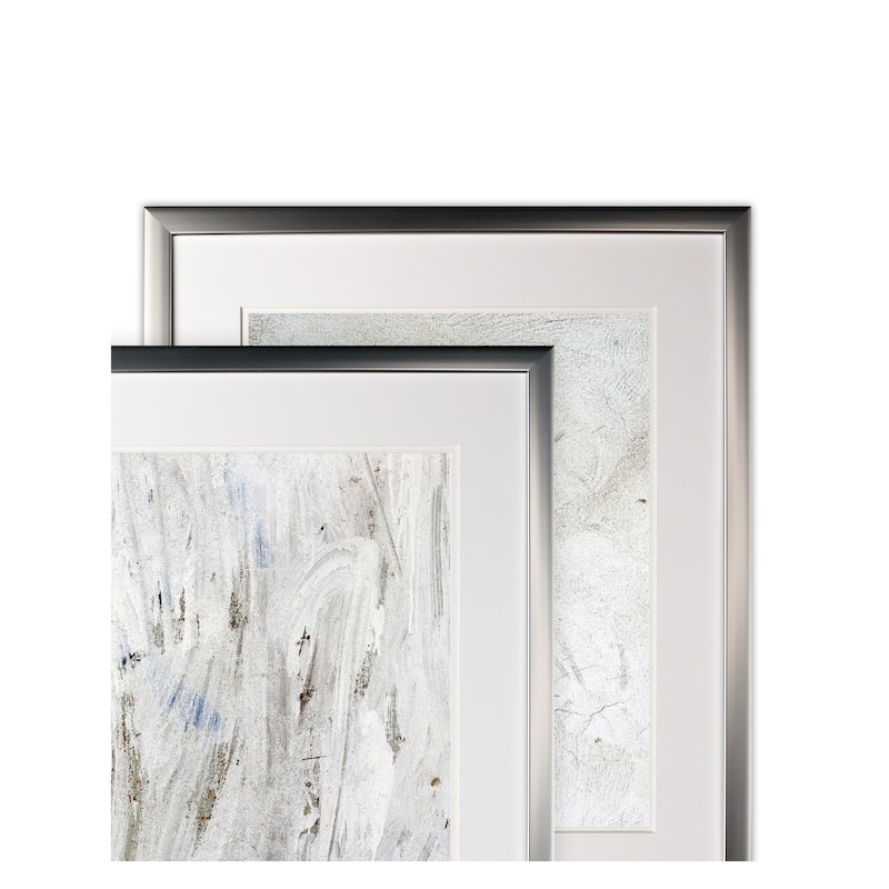 Abstract Stone I -2 Piece Set - Silver Frame