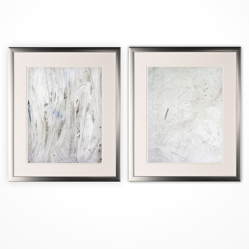 Abstract Stone I -2 Piece Set - Silver Frame