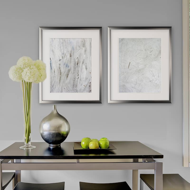 Abstract Stone I -2 Piece Set - Silver Frame