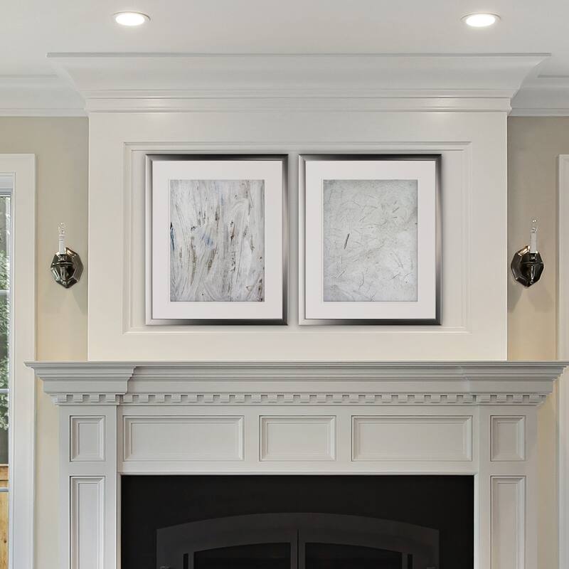 Abstract Stone I -2 Piece Set - Silver Frame