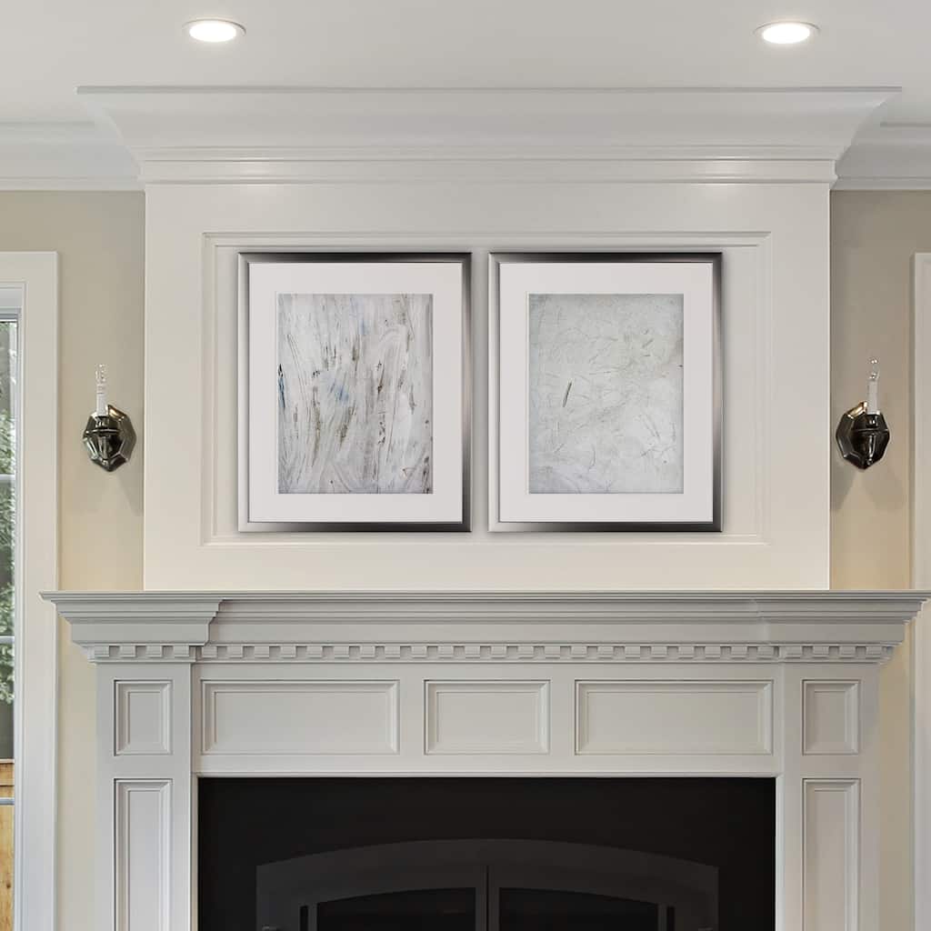 Abstract Stone I -2 Piece Set - Silver Frame