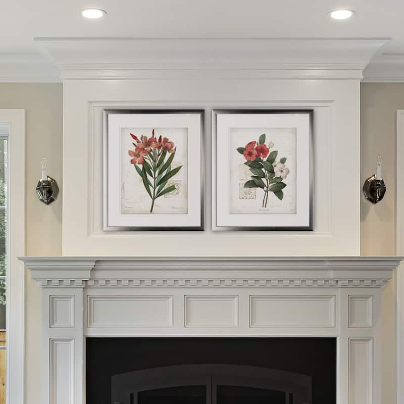 Scarlet Botanical I -2 Piece Set - Silver Frame