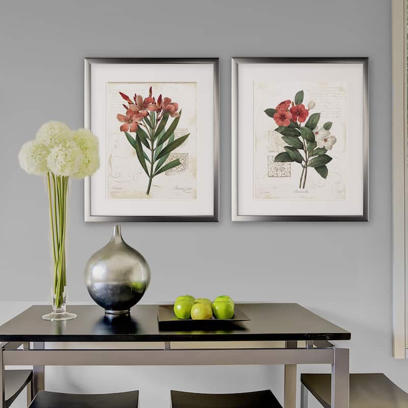 Scarlet Botanical I -2 Piece Set - Silver Frame